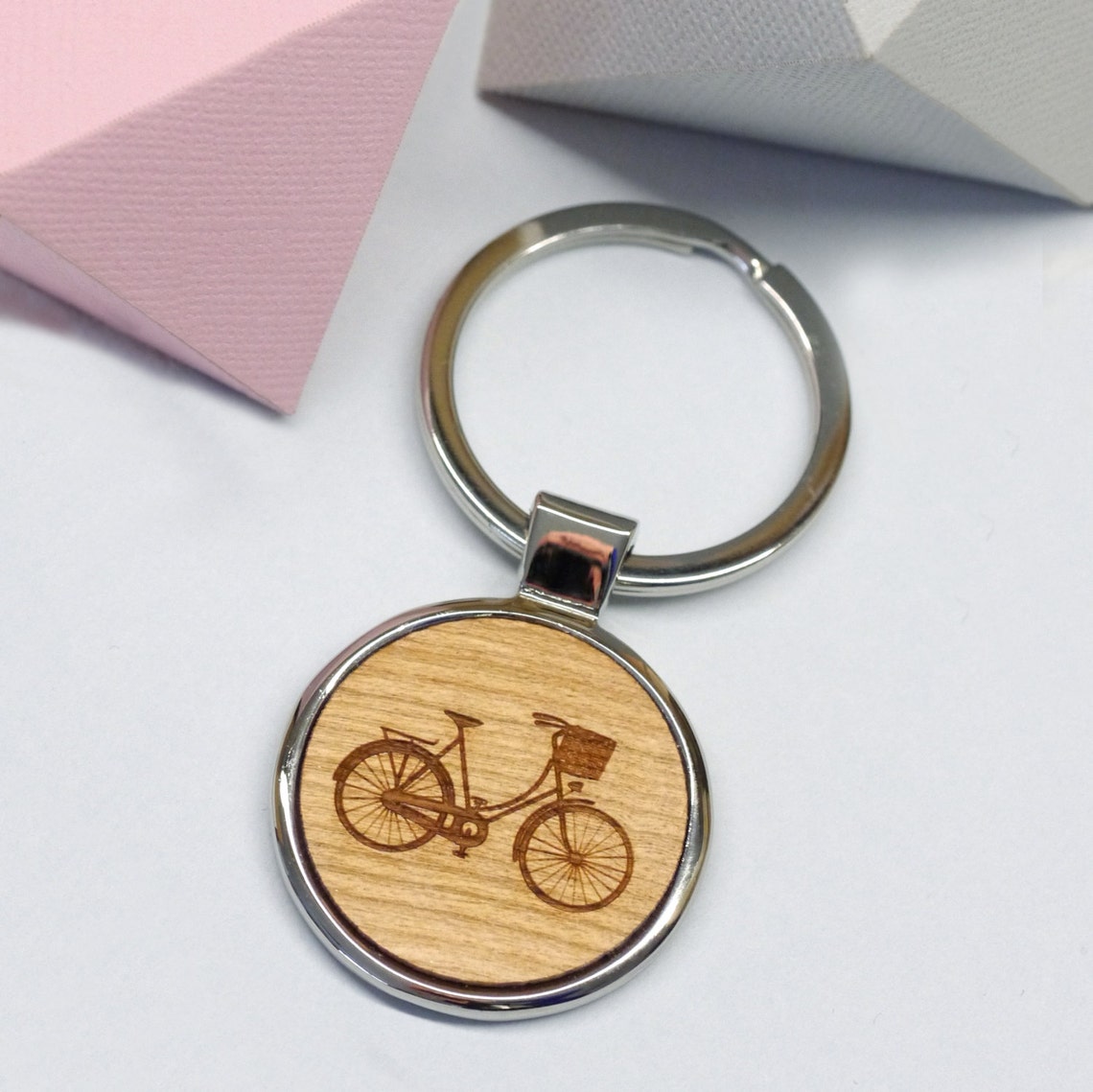 Bicycle Keyring Gift For Him Personalised Bike Key Ring Etsy