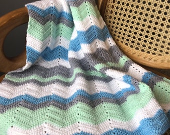 Easy Chevron Baby Blanket - ANY SIZE - Crochet Pattern - baby | girl | boy | infant | throw | diy | simple | quick | fast | gift