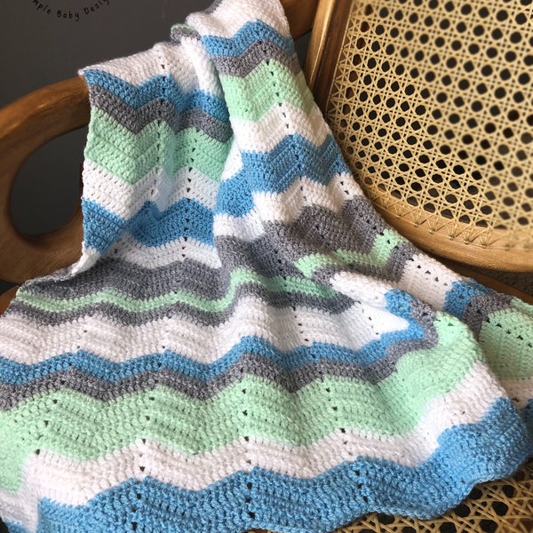 Easy Chevron Baby Blanket - ANY SIZE - Crochet Pattern - baby | girl | boy | infant | throw | diy | simple | quick | fast | gift