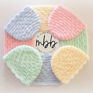 Easy Baby Caps - CROCHET PATTERN| Girls| Infant| Cute| Gift| Shower| Preemie| Newborn| Doll| Hats| Months