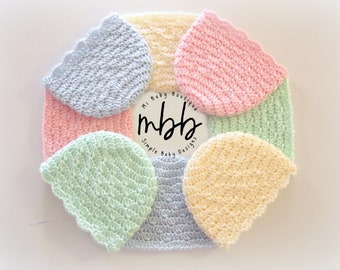 Easy Baby Caps - CROCHET PATTERN| Girls| Infant| Cute| Gift| Shower| Preemie| Newborn| Doll| Hats| Months