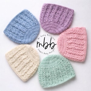 Preemie to 6 Months Hat with Cables - CROCHET PATTERN  - 9 Sizes - PDF Download