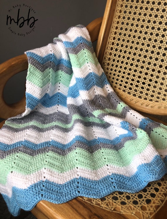 Easy Chevron Baby Blanket ANY SIZE Crochet Pattern Baby Girl Boy Infant Throw Diy Simple Quick Fast Gift Etsy Canada