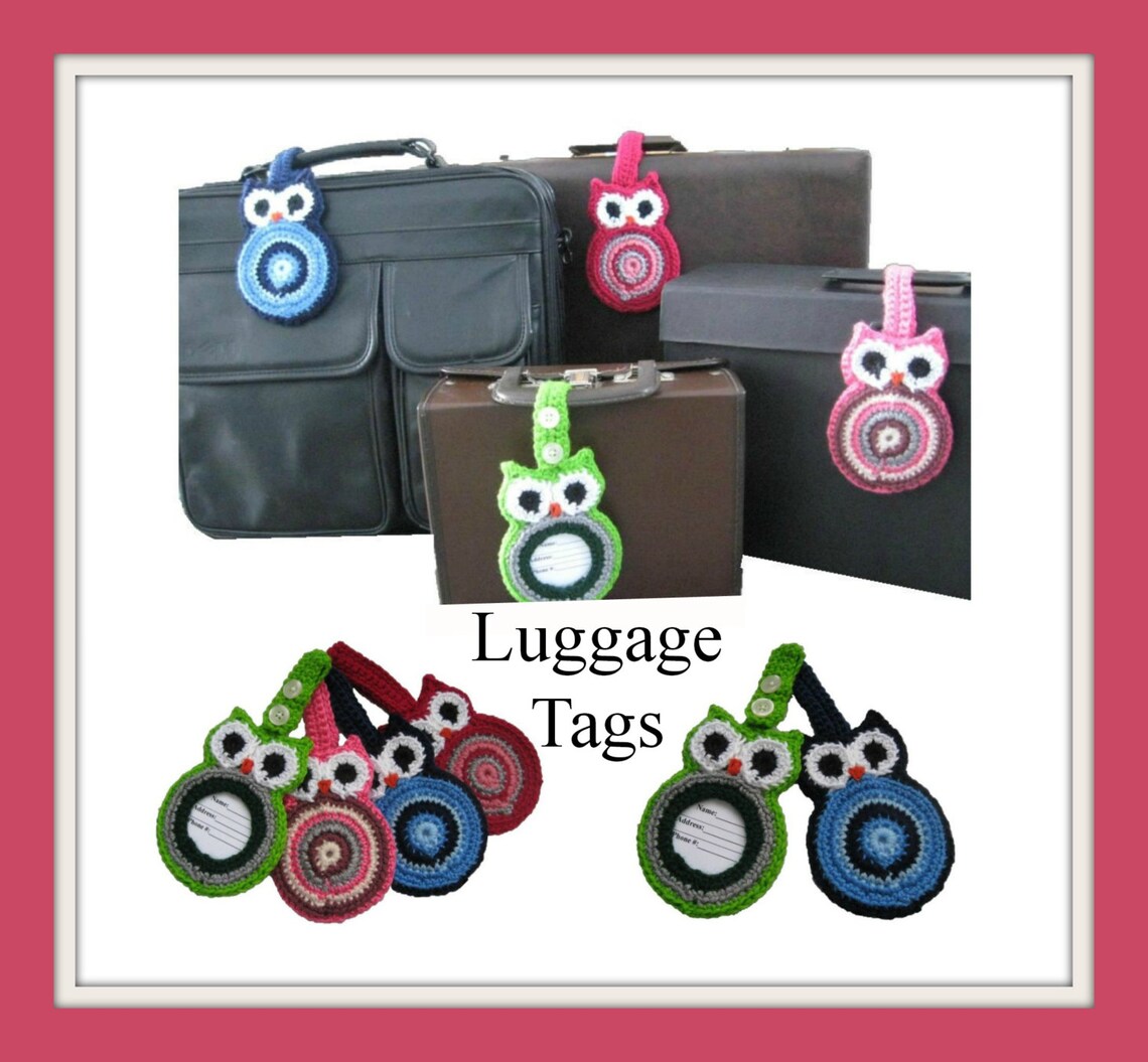 Owl Creations Luggage Tag Crochet PATTERN Etsy