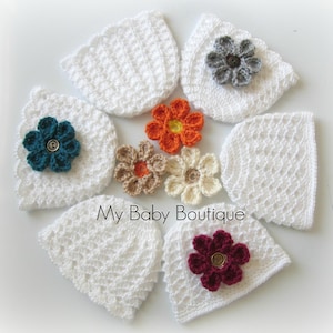 Shells n' Flowers Baby Caps- Crochet Pattern - PDF Download