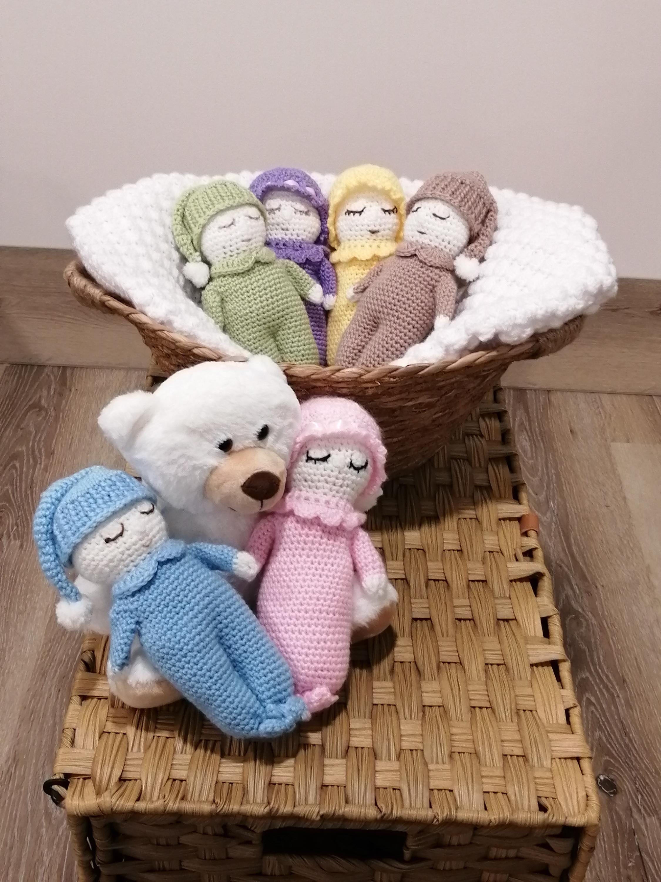 My Little Sleepy Baby - CROCHET PATTERN - doll | boy | girl | bed | sleep | tired | cute | infant | small