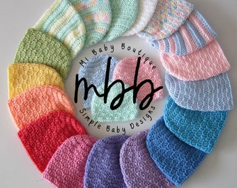 3 bonnets pour bébé rapides et faciles - 6 tailles MOTIF AU CROCHET | Filles| Garçons| Bébé| Mignon| Cadeau| Douche| Prématuré| Nouveau-né| Poupée| Chapeaux| Mois