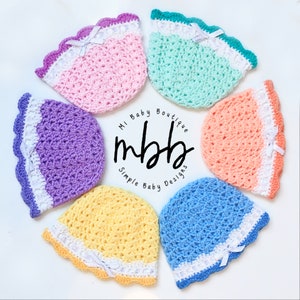 Shells n&#39; Lace Baby Caps - CROCHET PATTERNS -  Girls| Infant| Cute| Gift| Shower| Preemie| Newborn| Doll| Hats| Months