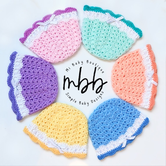 Shells N' Lace Baby Caps CROCHET PATTERNS Girls| Infant| Cute