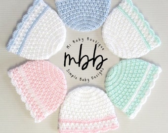 Dressy X n' O's Newborn Hat CROCHET PATTERN| Girls| Boys| Infant| Cute| Gift| Shower| Newborn| Hats