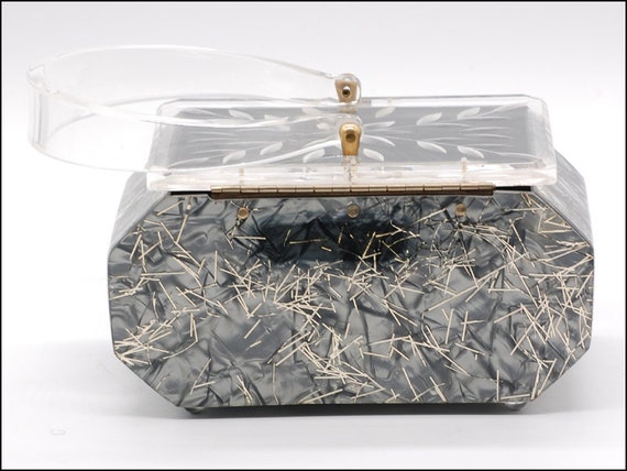 1950s Florida Lucite Confetti Handbag Made in Mia… - image 7