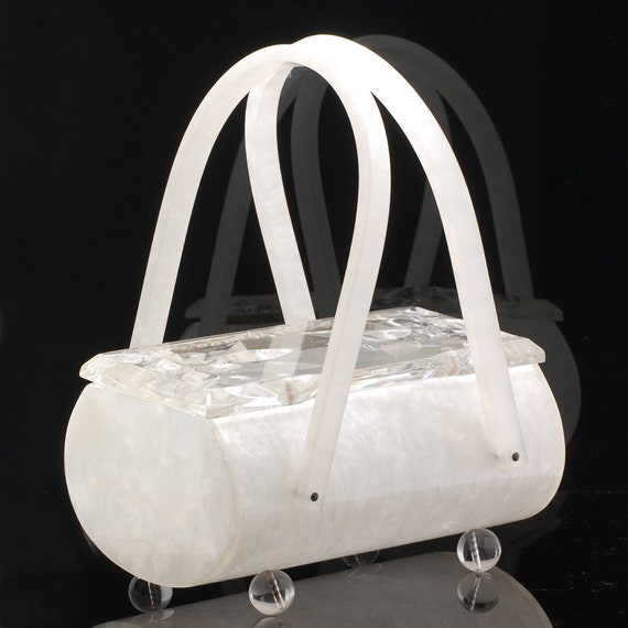 1950s White  Lucite Purse by Original Rialto NY - image 8