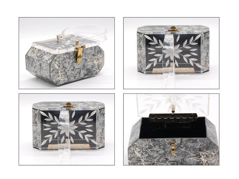 1950s Florida Lucite Confetti Handbag Made in Miami image 10