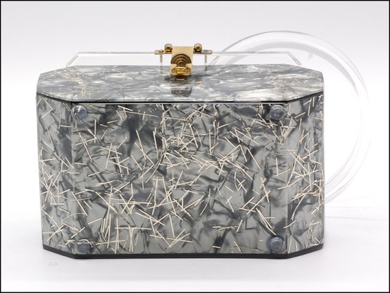 1950s Florida Lucite Confetti Handbag Made in Mia… - image 9