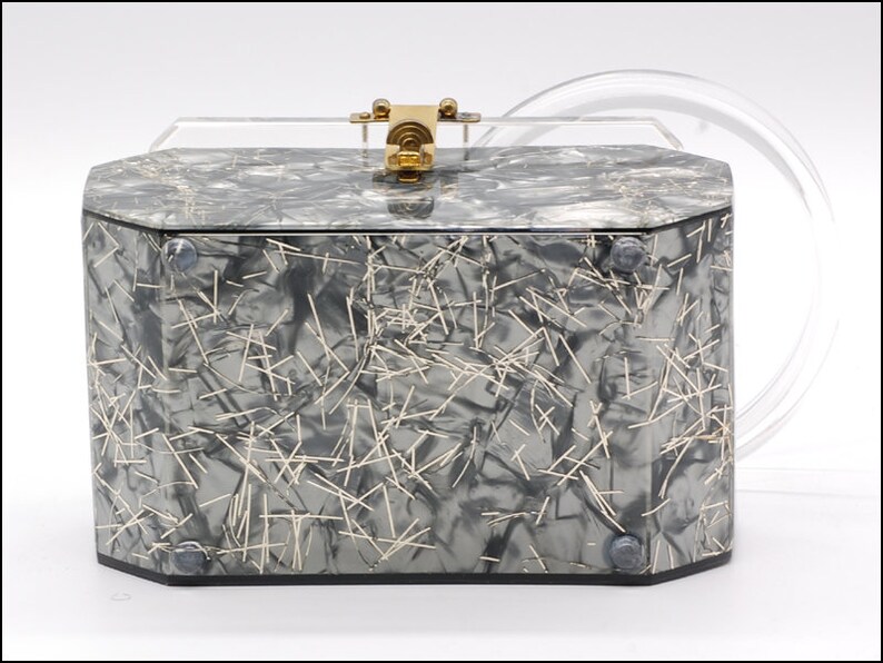 1950s Florida Lucite Confetti Handbag Made in Miami image 9