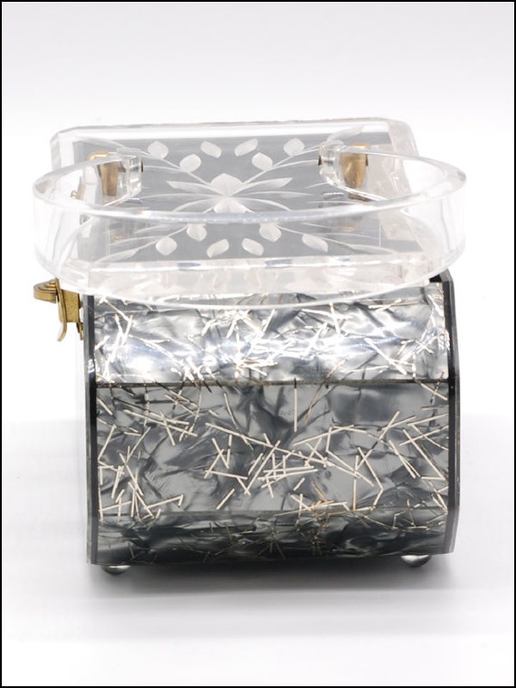 1950s Florida Lucite Confetti Handbag Made in Mia… - image 5