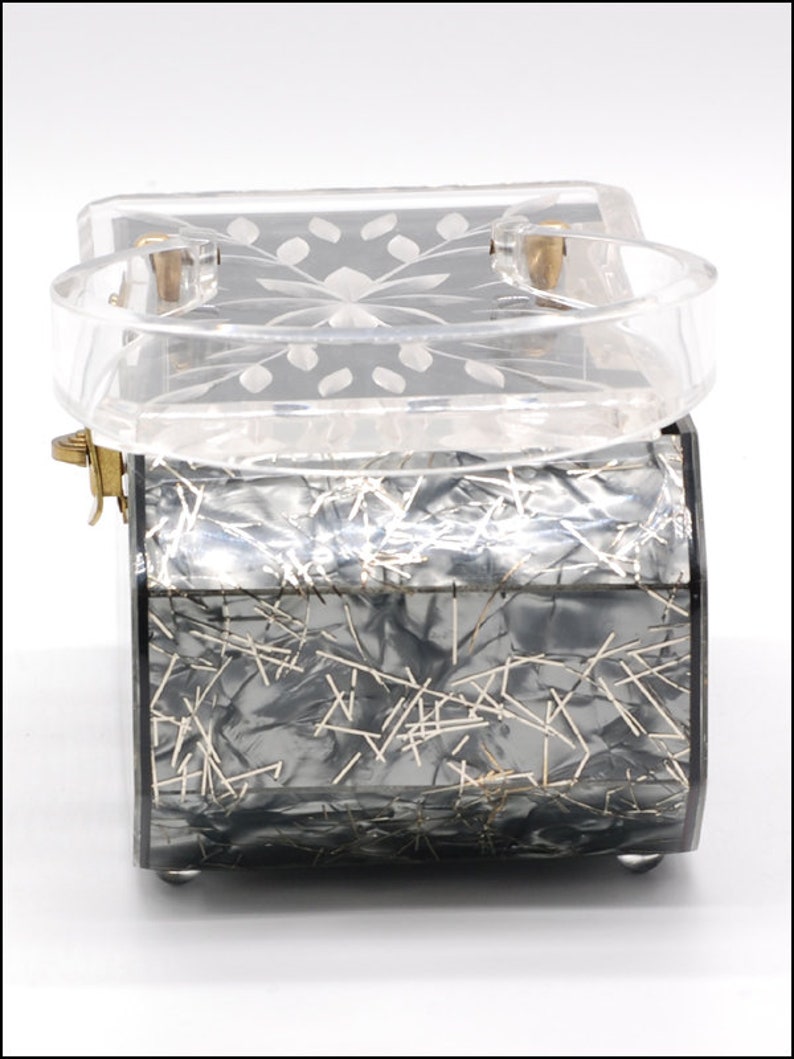 1950s Florida Lucite Confetti Handbag Made in Miami image 5