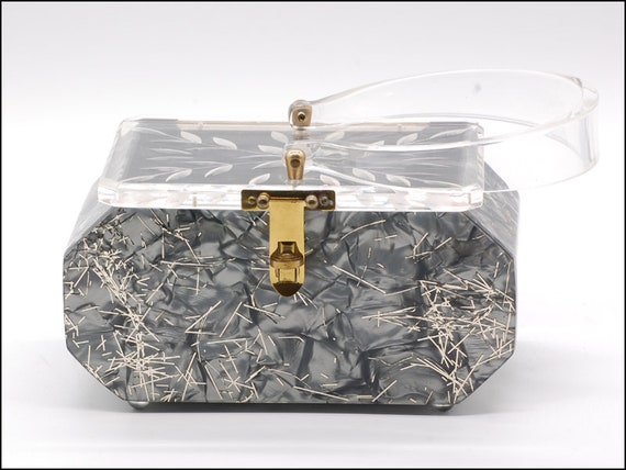 1950s Florida Lucite Confetti Handbag Made in Mia… - image 3