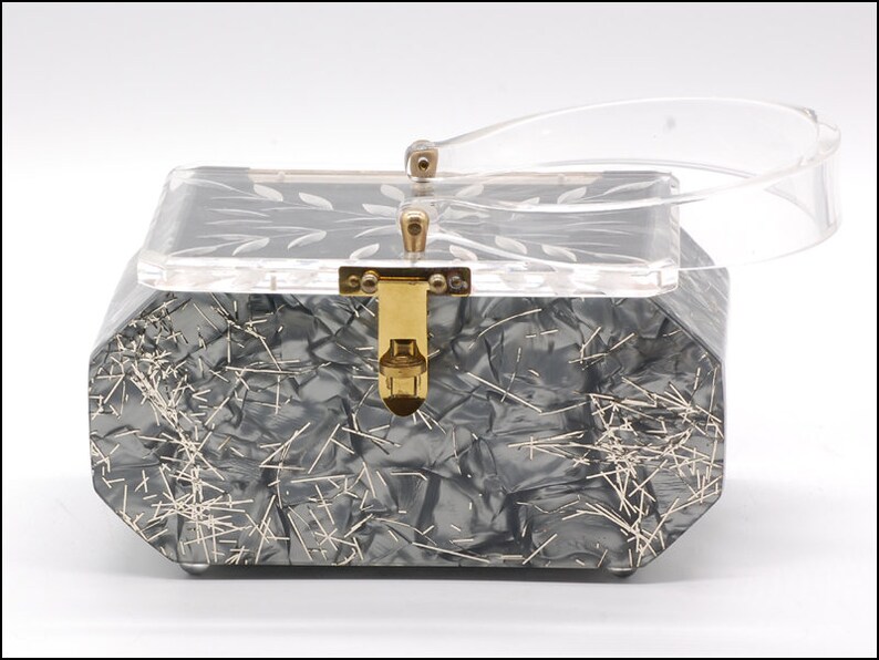 1950s Florida Lucite Confetti Handbag Made in Miami image 3