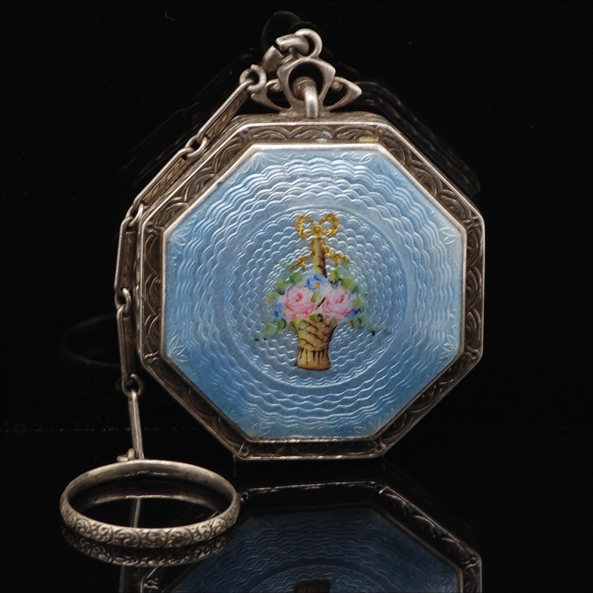 Antique Sterling Silver Compact - Etsy