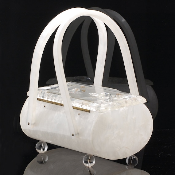 1950s White  Lucite Purse by Original Rialto NY - image 6