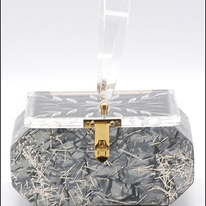 1950s Florida Lucite Confetti Handbag Made in Miami image 2