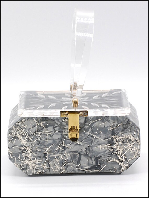 1950s Florida Lucite Confetti Handbag Made in Mia… - image 2