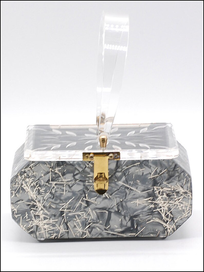 1950s Florida Lucite Confetti Handbag Made in Miami image 2