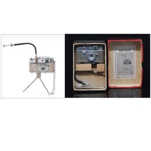 Rare 1960s PhotoLite Camera Table Working Lighter with Original Cable Release and Presentation Box