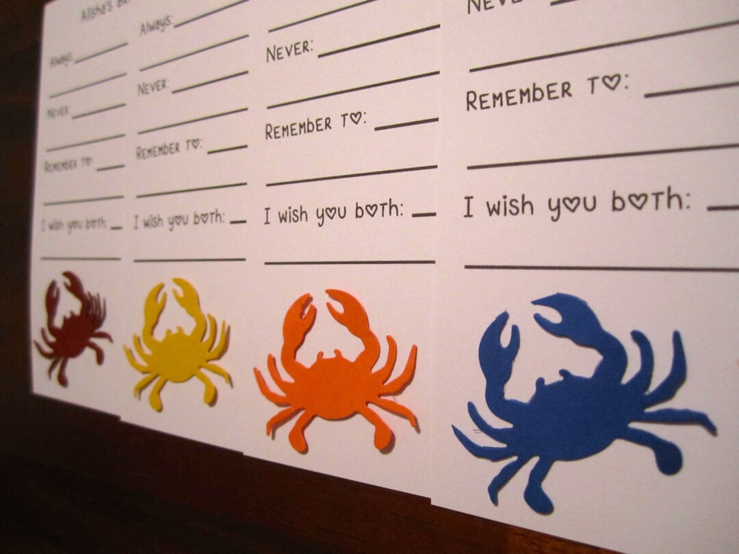 Bridal Shower Game Handmade, Nautical Bridal Shower Advice Cards