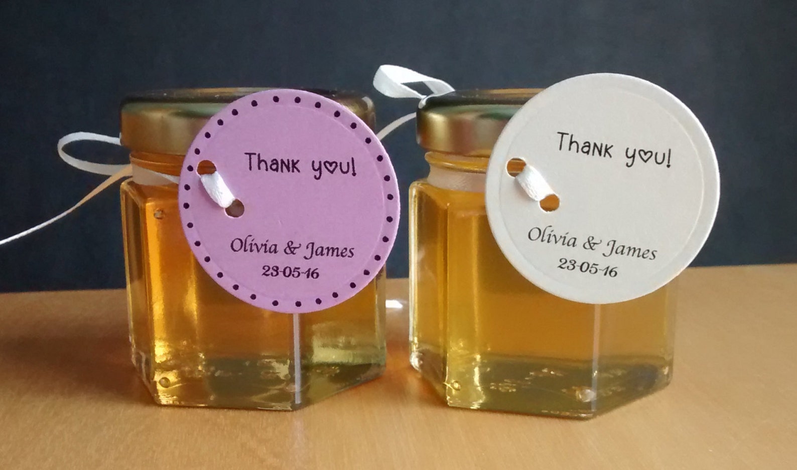 Honey Wedding Favors, 24 Bridal Shower Honey Favours, 1.5 Oz Hexagon