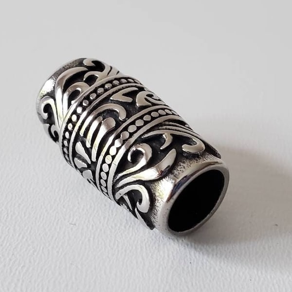 8.5 mm Stainless Steel Magnetic Clasps, Column, Antique Silver, 25x12.5mm, Hole: 8.5mm, one clasp