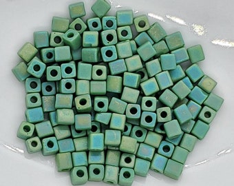 Square Beads 1.8mm Miyuki Square Beads SB18-2651 Fuchsia Lined Aqua 10 grams diy beads