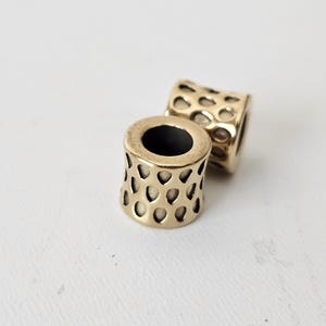 Ion Plating(IP) 304 Stainless Steel tube beads, large hole, golden, 10x9.5mm, Hole: 6 mm, 2 Pcs