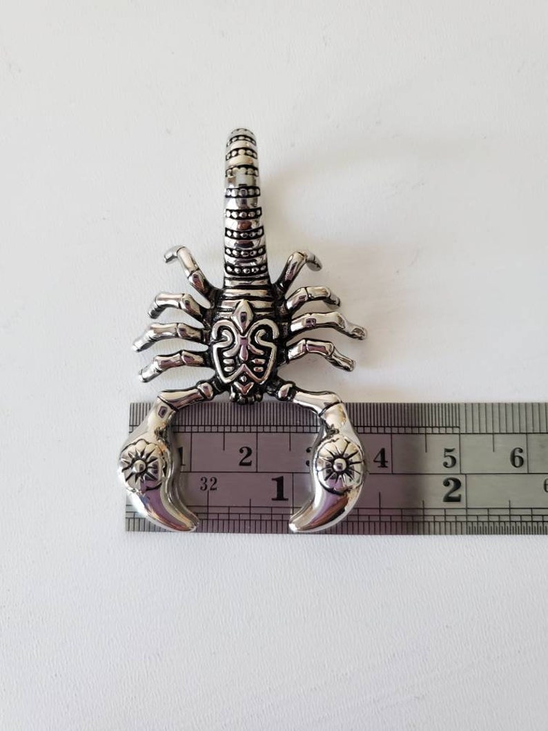 Scorpion Pendant, 316 Surgical Stainless Steel pendant, big pendant, 58 mm long, men necklaces, men jewelry, 1 (one) bild 4