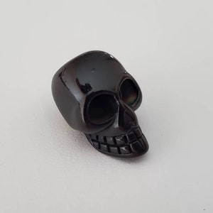 1 Black Stainless Steel Skull Beads, Hole, 6.5 mm, 20x13.7x13mm, large hole beads, hair beads, bracelet beads, leather slider