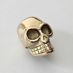 1 Gold Skull 304 Stainless Steel bead, 6 mm hole, Golden Ion Plating, 18x12x11mm, large hole beads, Bracelet beads, 1 Pc.
