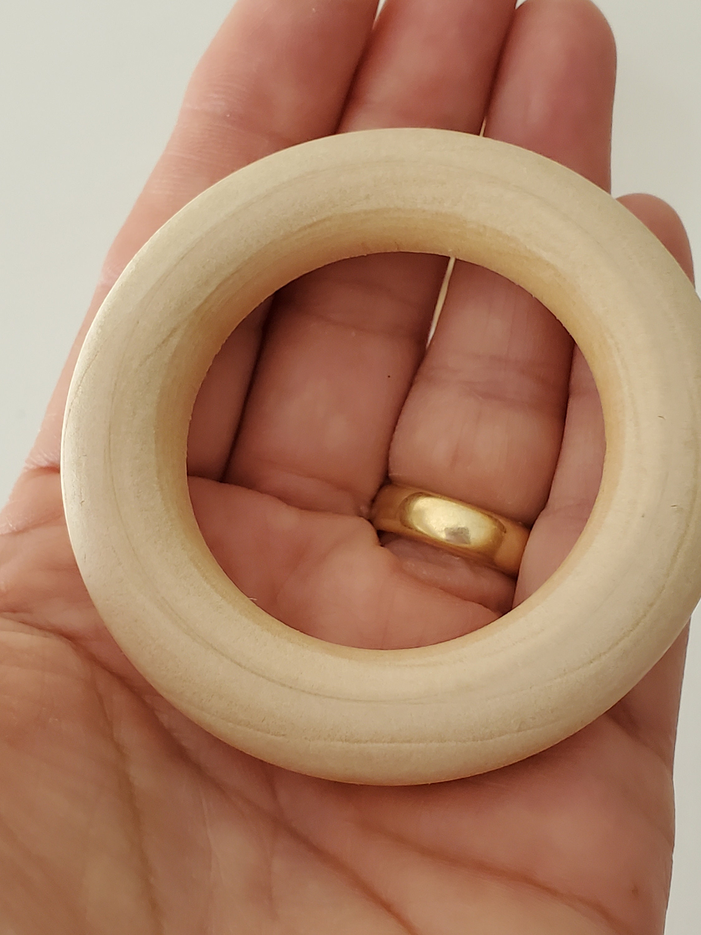 3 Unfinished Wood Rings 2 1/2 63.5mm Natural Wood Etsy