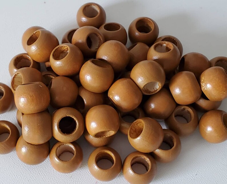 12 mm round wood beads large hole beads 50 beads hole 6 Etsy
