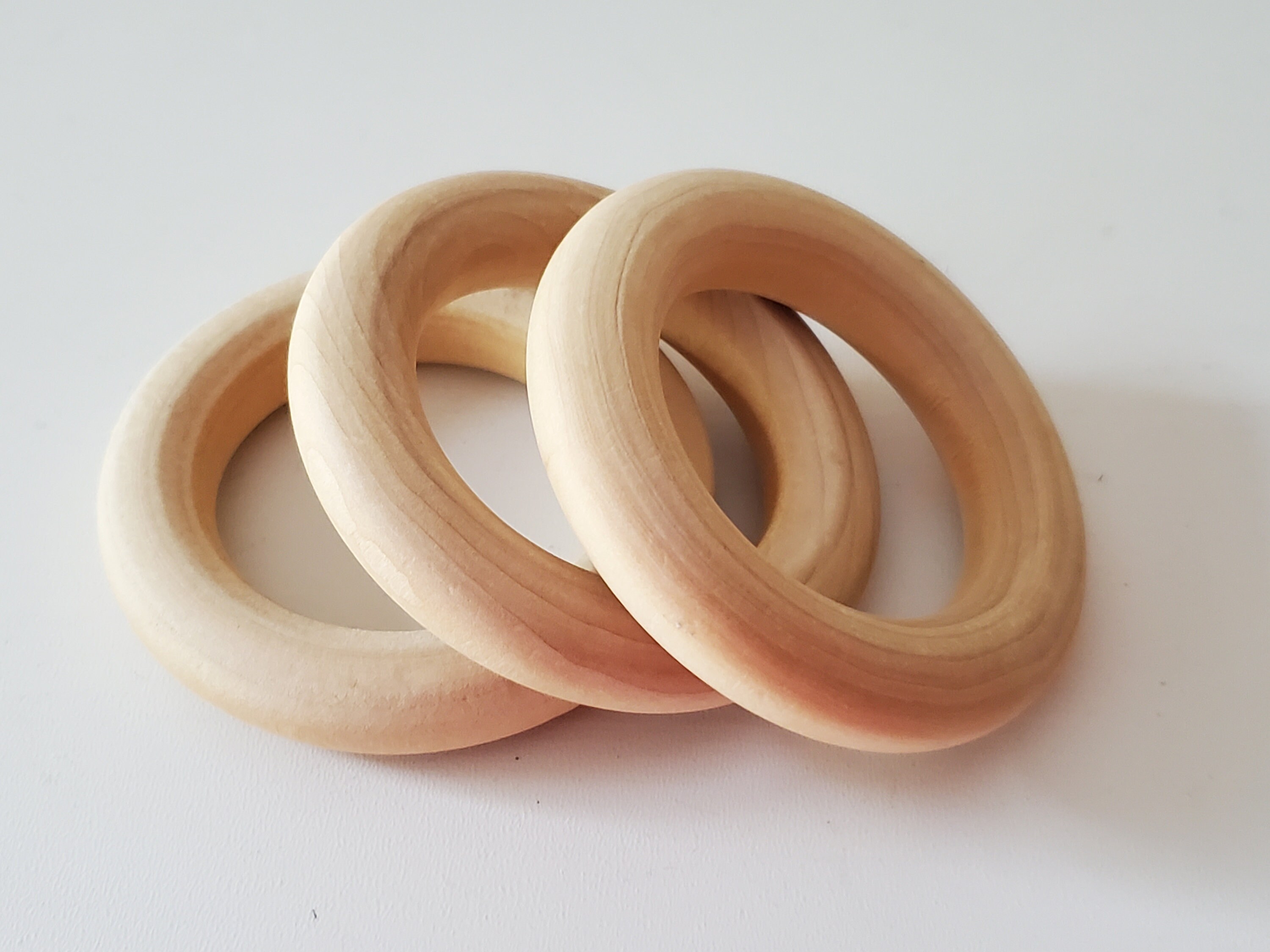 3 Unfinished Wood Rings 2 1/2 63.5mm Natural Wood Etsy