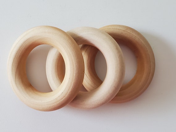 4 or 10 Wood Rings 64mm Wooden Rings for Macrame Large Wooden Rings Natural  Wood Rings Wood Donuts Wood Rings for Plant Hanger 