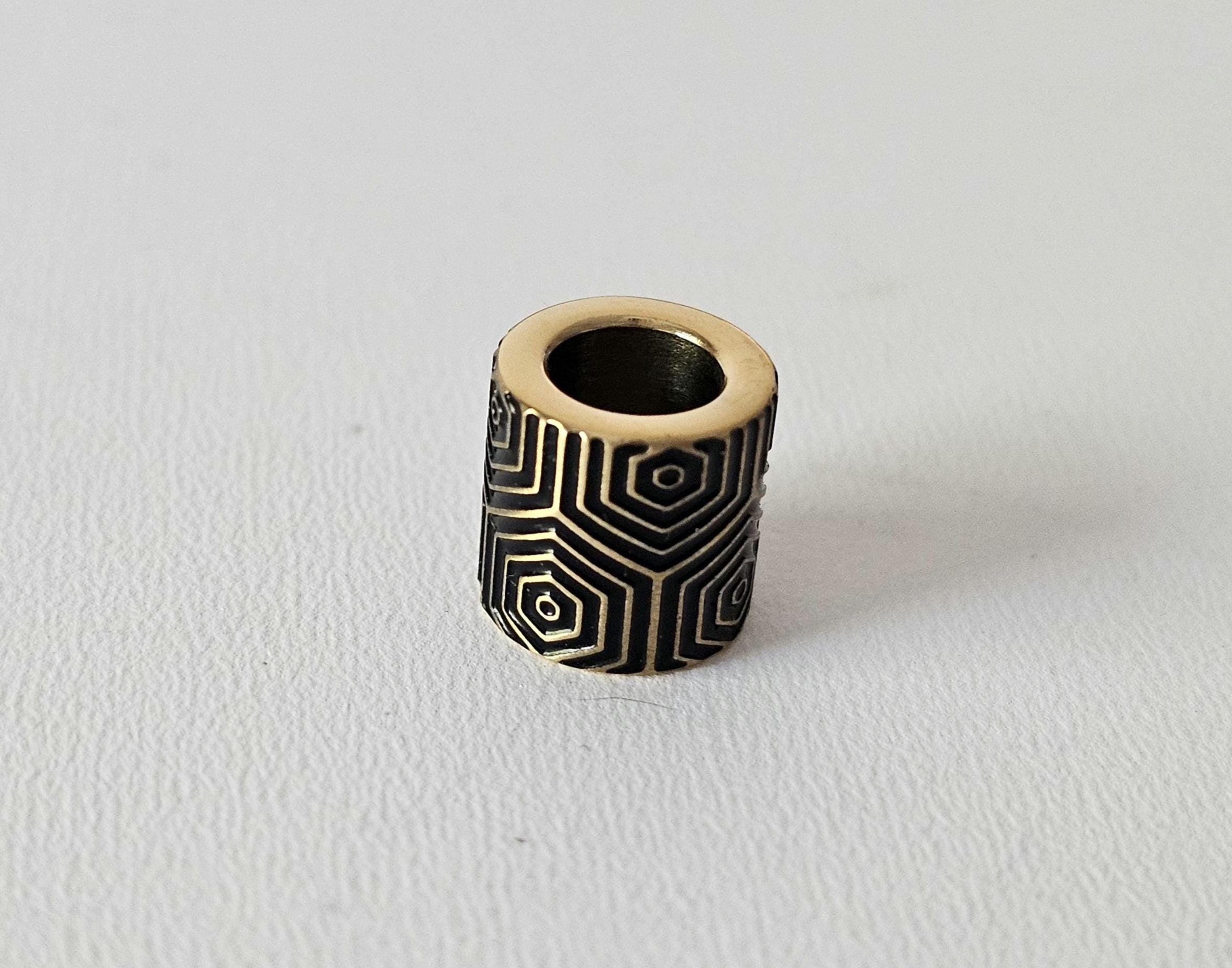 316L Stainless Steel Gold Bead, 6 mm hole, spacer bead, electroplated, goldplating, size 10mmX10 mm, large hole beads, 1 Pc.