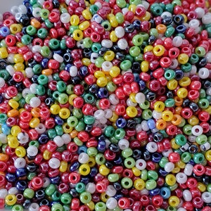 10/0 Opaque multi luster Czech seed beads, glass seed beads, mix color. 30 grams