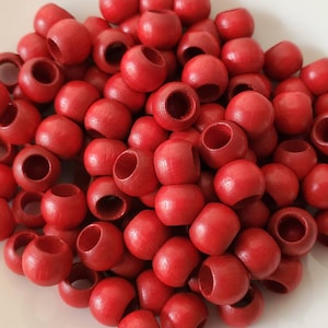 8 mm small wooden round beads, hole 4.5 mm, 100 beads, size: 8X6.5 mm, large hole beads, brown, 8 more colors available