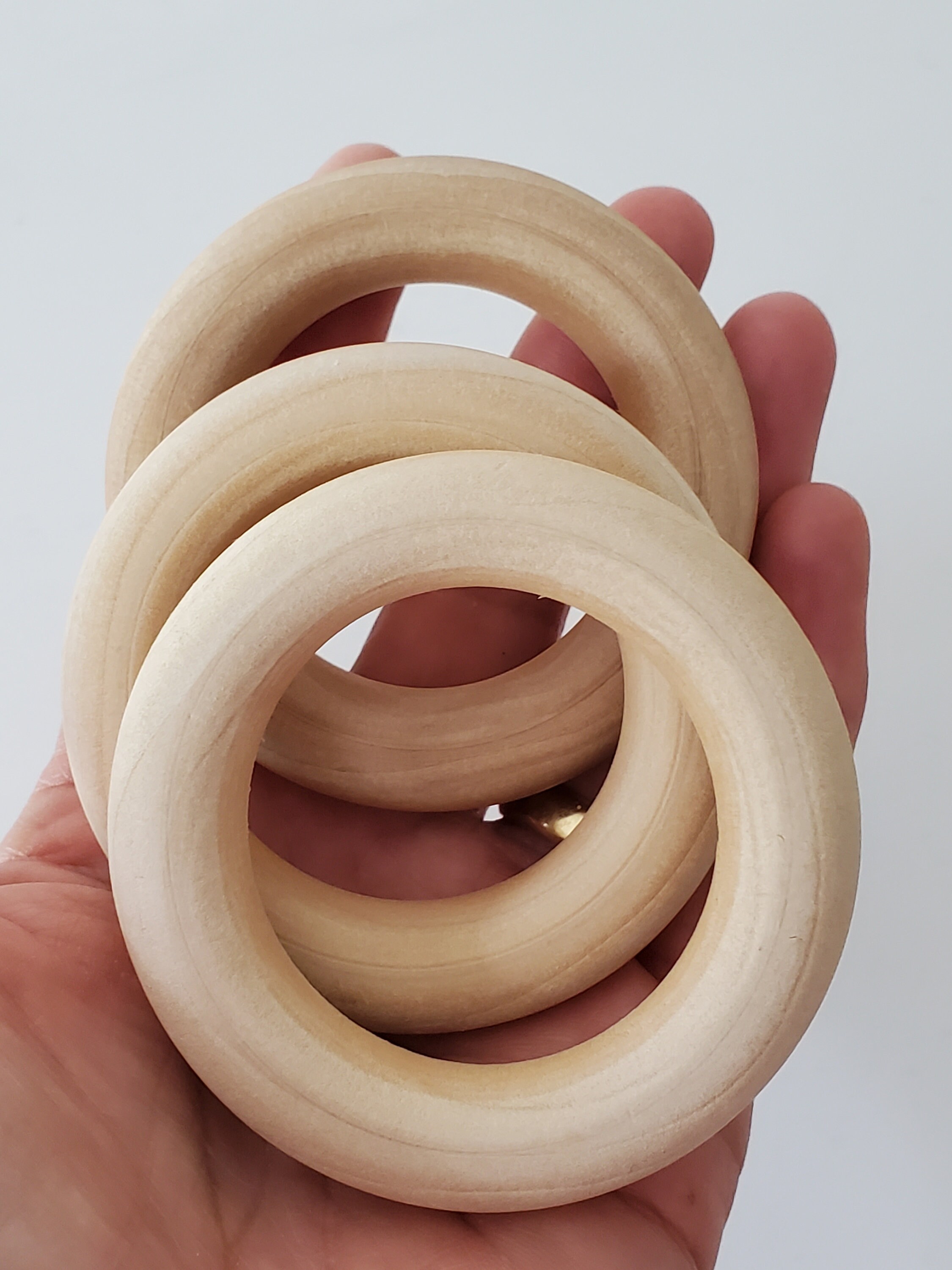 3 Unfinished Wood Rings 2 1/2 63.5mm Natural Wood Etsy