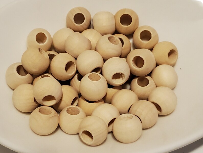 12 Mm Unfinished Wood Round Beads 1/2 Beads 5 Mm Hole Etsy