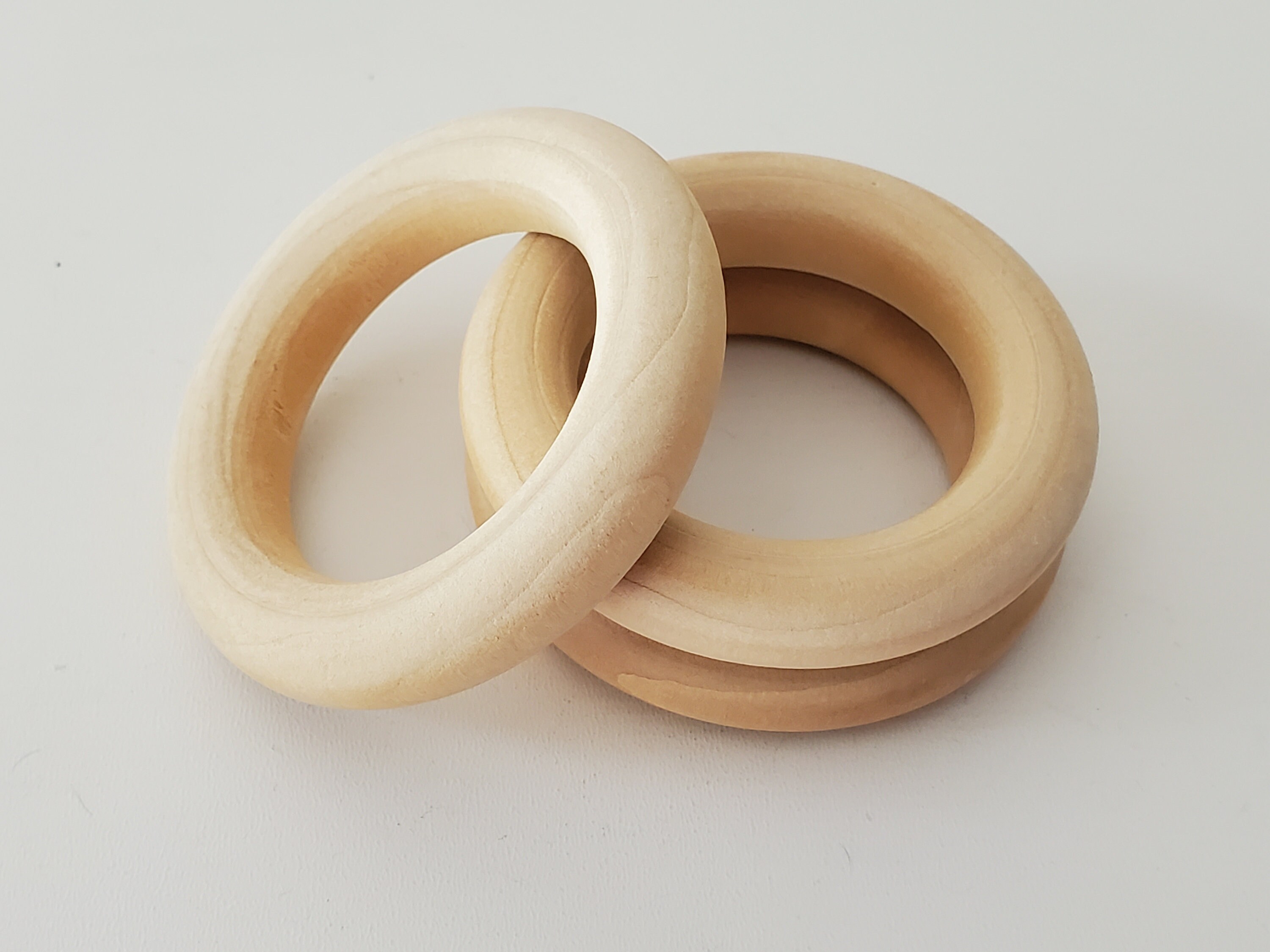3 Unfinished Wood Rings 2 1/2 63.5mm Natural Wood Etsy