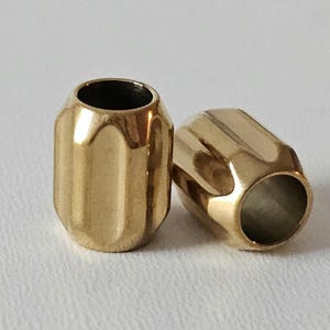 304 Stainless Steel Gold Barrel Beads, Hole: 6mm, Ion plating beads, Large Hole Beads, Grooved Beads, Column, Golden, 13x10mm, 2 Pcs.