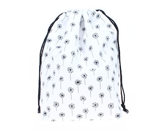 dandelions double drawstring bag wedge knitting shoe travel laundry lingerie cinch pouch bridesmaid girlfriend gift for her