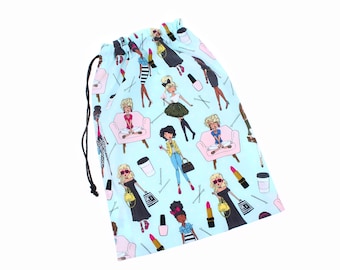 Girly Cotton Drawstring Bag: Travel, Lingerie, Gift